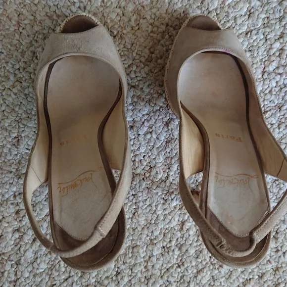Christian Louboutin Tan Slingback Sandals